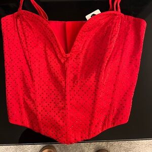 Windsor Red Rhinestone Bustier